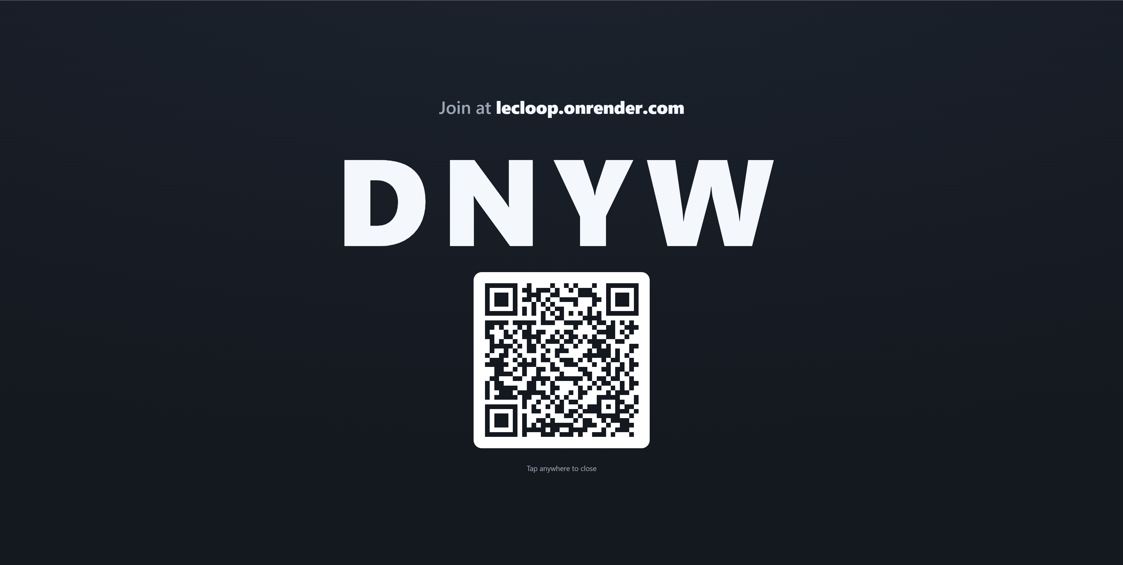 Tap to show the join code full-screen for the whole room.